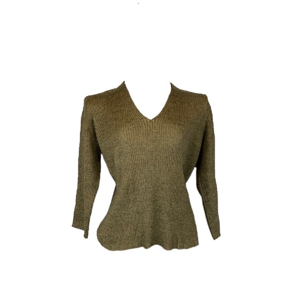 White Stag Ribbed V-Neck Long Sleeve Sweater Women’s Size Large - Picture 10 of 10